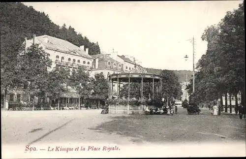 Ak Spa Wallonien Lüttich, Le Kiosque et la Place Royale