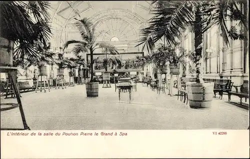 Ak Spa Wallonien Lüttich, L'Interieur de la salle du Pouhon Pierre le Grand