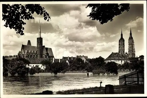 Ak Wrocław Breslau Schlesien, Dominsel