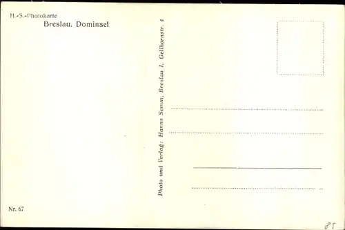 Ak Wrocław Breslau Schlesien, Dominsel