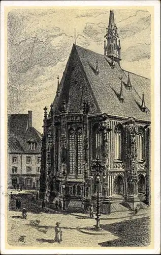 Künstler Ak Kaufmann, F., Zwickau Sachsen, Der Dom, Teilansicht der Ostseite