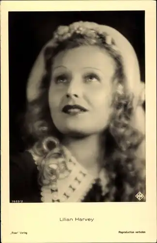 Ak Schauspielerin Lilian Harvey, Ross Verlag 7603 2, Portrait, UFA