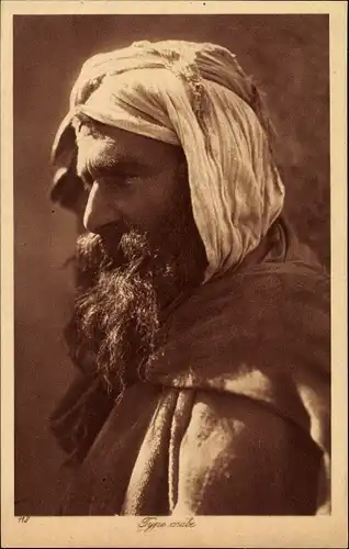 Ak Männerportraiit, Maghreb, Type arabe