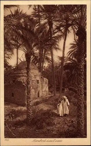 Ak Marabout dans l'oasis, Palmen, Araber, Maghreb, Lehnert & Landrock 142