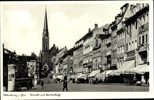 Ak Altenburg in Thüringen, Blick auf den Markt mit Brüderkirche
