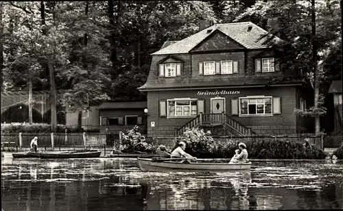 Ak Glauchau in Sachsen, Ruderer am Gründelhaus, Gründelteich