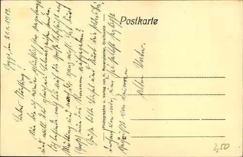 Ak Hansestadt Greifswald, Rubenowdenkmal, Universität