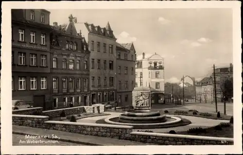 Ak Meerane in Sachsen, Am Weberbrunnen