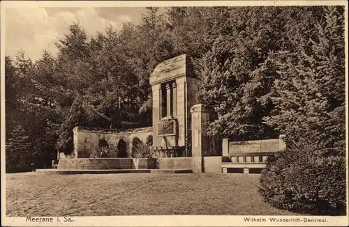 Ak Meerane in Sachsen, Wilhelm Wunderlich-Denkmal