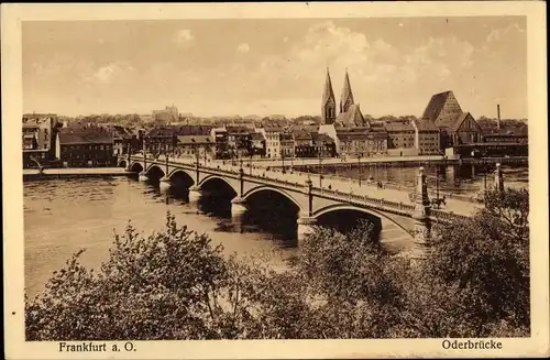 Ak Frankfurt an der Oder, Oderbrücke