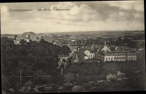 Ak Cornelimünster Kornelimünster Aachen in Nordrhein Westfalen, Alte Kirche, Lehrerseminar, Panorama