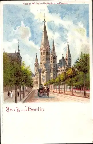 Litho Berlin Charlottenburg, Kaiser Wilhelm Gedächtniskirche