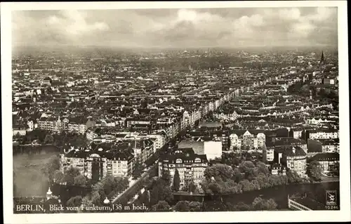 Ak Berlin Charlottenburg Westend, Funkturm, Aussicht auf die Stadt