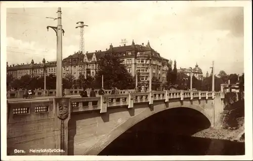 Ak Gera in Thüringen, Heinrichsbrücke