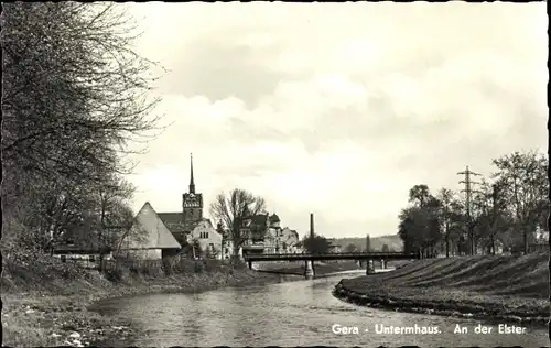 Ak Untermhaus Gera in Thüringen, An der Elster