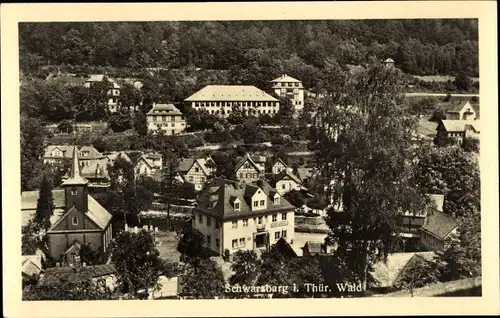 Ak Schwarzburg in Thüringen, Teilansicht, Kirche