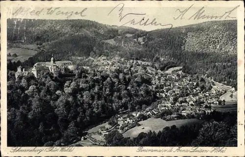 Ak Schwarzburg in Thüringen, Panorama von der Anna-Luisen-Höhe