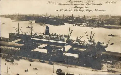 Ak Hamburg Mitte St. Pauli, Dampfer Mongolia, Pacific Mail Steamship Company