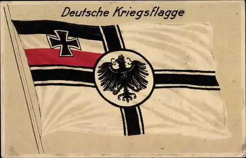 Ak Deutsche Kriegsflagge, Adler, Kreuz, I. WK