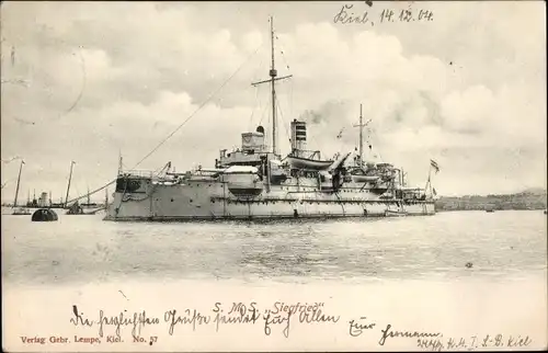 Ak Deutsches Kriegsschiff, SMS Siegfried, Küstenpanzerschiff