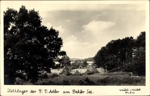 Ak Plön am See Holstein, Zeltlager der F. T. Adler am Behler See