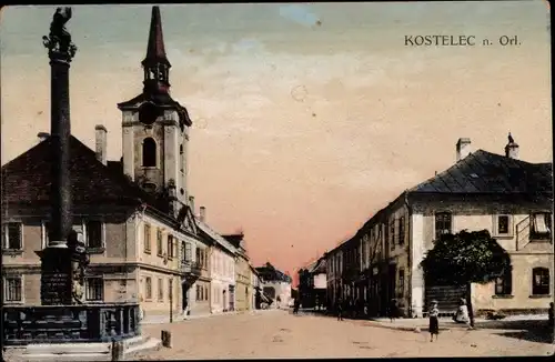 Ak Kostelec nad Orlicí Adlerkosteletz Region Königgrätz, Stadtansicht