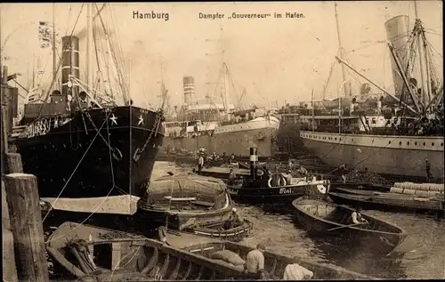 Ak Hamburg Mitte, Hafenpartie, Dampfer Gouverneur