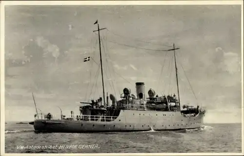 Ak Dänisches Kriegsschiff Henrik Gerner
