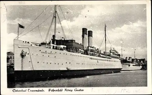 Ak Travemünde Lübeck Schleswig Holstein, Fährschiff König Gustav