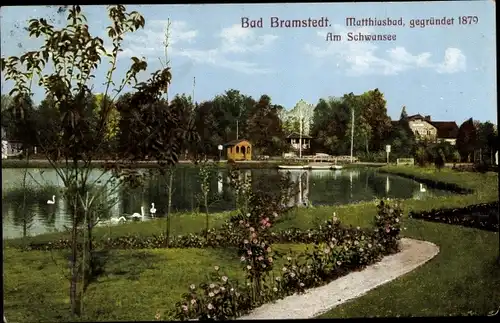 Ak Bad Bramstedt Schleswig Holstein, Matthiasbad, gegründet 1879, Am Schwansee