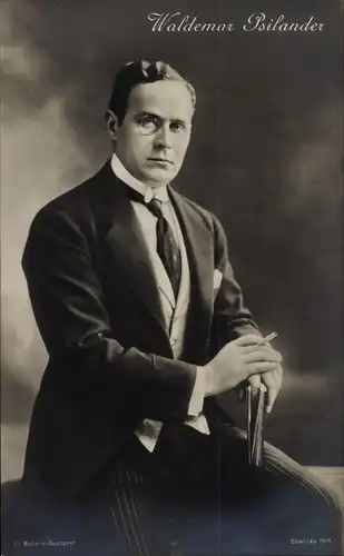 Ak Schauspieler Waldemar Psilander, Monokel, Stummfilm