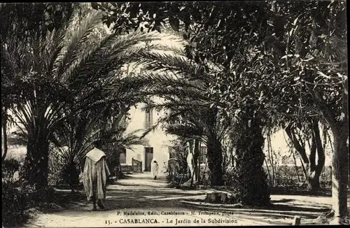 Ak Casablanca Marokko, Le Jardin de la Subdivision