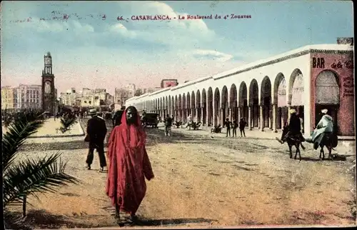 Ak Casablanca Marokko, Le Boulevard du 4e Zouaves