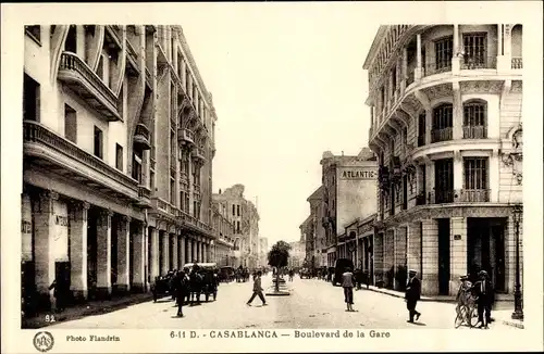 Ak Casablanca Marokko, Boulevard de la Gare