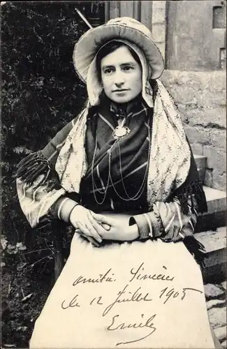 Ak Belgien, Portrait einer Frau in Tracht