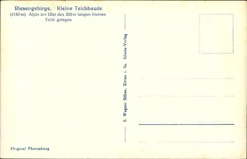 Ak Karpacz Krummhübel Riesengebirge Schlesien, Kleine Teichbaude, Schronisko Samotnia