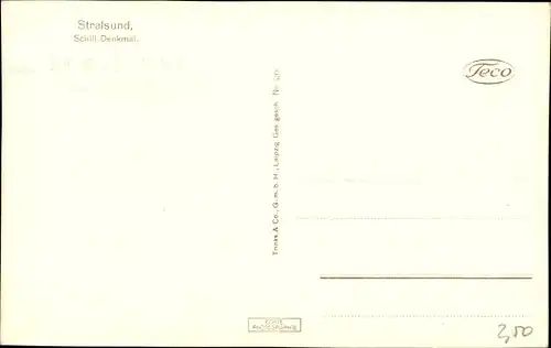 Ak Stralsund in Vorpommern, Schill-Denkmal