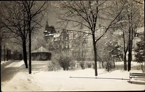 Foto Ak Meerane Sachsen, Wettinerplatz 1. März 1929, Schnee