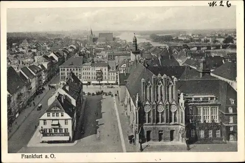 Ak Frankfurt an der Oder, Stadtpanorama, Rathaus