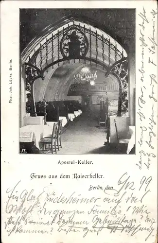 Ak Berlin Mitte, Apostelkeller, Kaiserkeller, Innenansicht