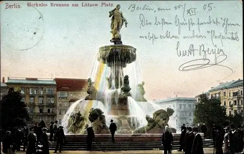 Ak Berlin Tiergarten, Lützowplatz, Herkulesbrunnen