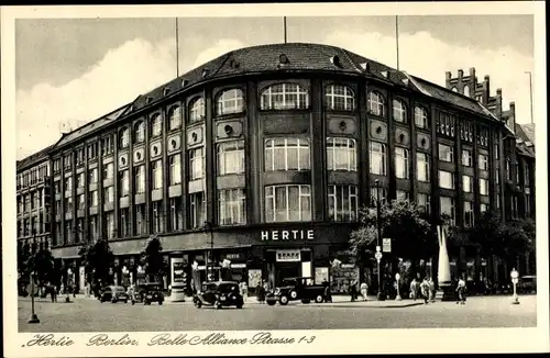 Ak Berlin Kreuzberg, Hertie Kaufhaus an der Belle-Alliance-Straße Nr. 1 bis 3