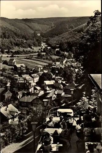 Ak Schwarzburg in Thüringen, Blick von der Hotel Terrasse Schwarzaburg, Panorama