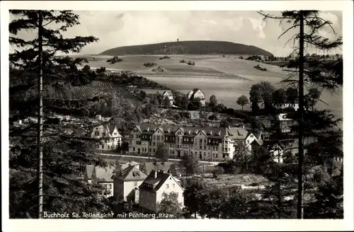 Ak Annaberg Buchholz im Erzgebirge, Teilansicht Buchholz, Pöhlberg