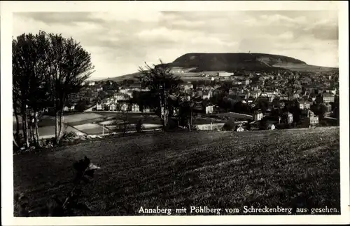Ak Annaberg Buchholz Erzgebirge, Pöhlberg, vom Schreckenberg aus gesehen