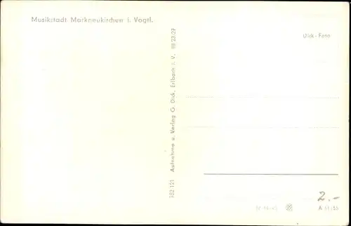 Ak Markneukirchen im Vogtland, Panorama mit Kirchturm
