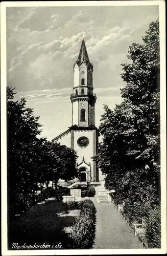 Ak Markneukirchen im Vogtland, Blick zur Kirche