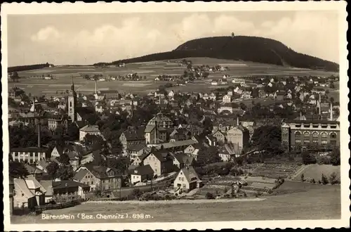 Ak Bärenstein im Erzgebirge, Gesamtansicht, Kirche