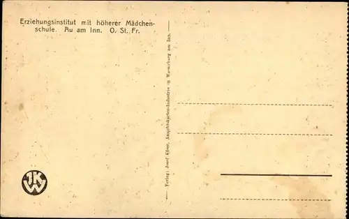 Ak Au am Inn Gars am Inn Oberbayern, Höhere Mädchenschule, Haushaltungsschule, Schlafsaal