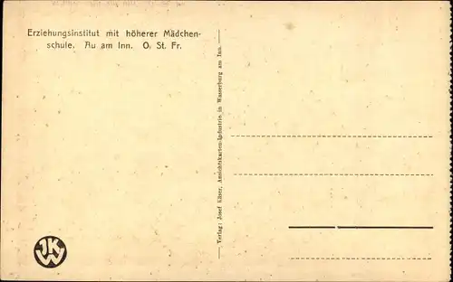 Ak Au Gars am Inn Oberbayern, Erziehungsinstitut, Höhere Mädchenschule, Empfangszimmer